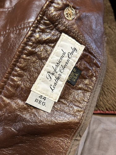 Vintage 70s London Fog Blazer Coat Mens Sz 44R Leather Caramel Brown Jacket - Picture 20 of 21