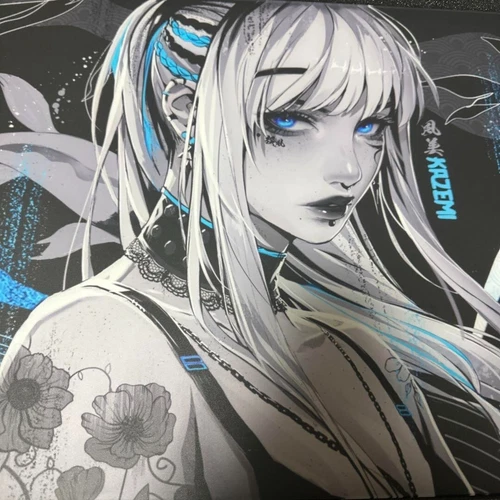 GLSSWRKS Kazemi Premium Glass Gaming Mousepad Blue 490x420mm Very Good
