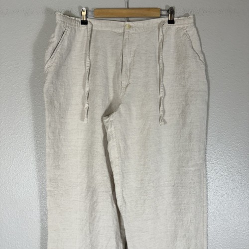 Alfani Linen Blend Pants Size XXL Drawstring Waist Neutral Minimalist Capsule - Picture 5 of 8