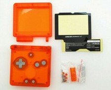 GBA SP Game Boy Advance SP Replacement Housing Shell Transparent Clear Orange
