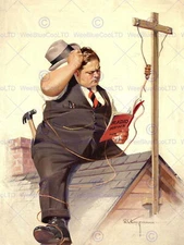 86525 PORTRAIT AMATEUR RADIO ROOF HAMMER Decor Wall Print Poster