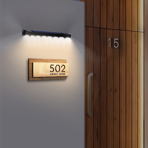 Solar Wall Lights Outdoor Sconce Waterproof 8 LED Porch Lamp Dusk To Dawn - Picture 13 of 17
