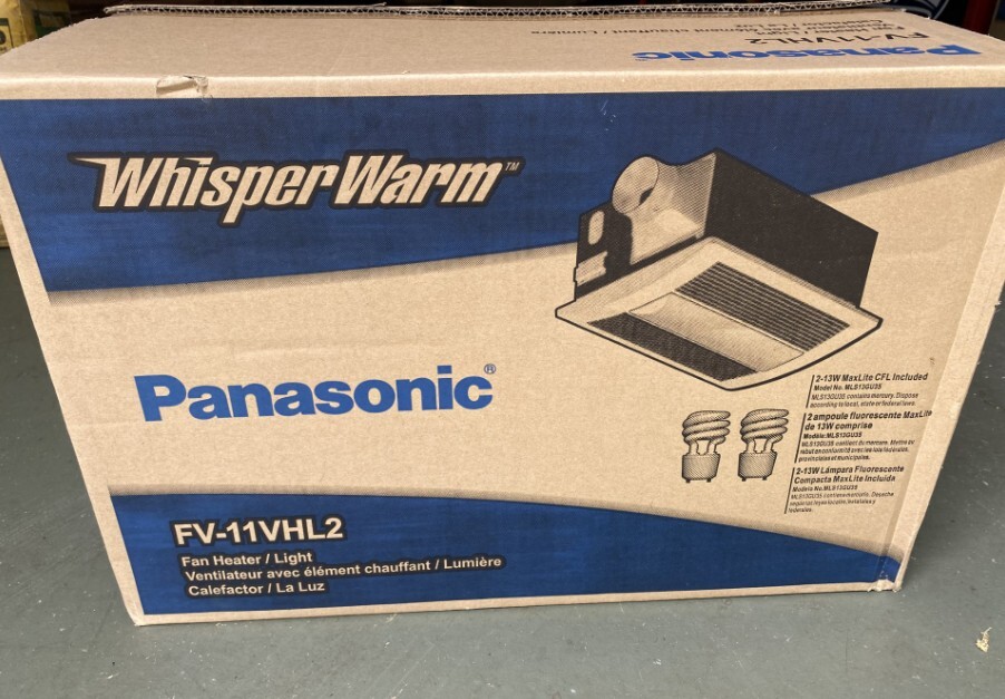 Panasonic FV-11VHL2 WhisperWarm Ceiling Exhaust Fan/Light/Heater 110 ...