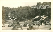 c1950 Picnic Area, Hawks Nest State Park, West Virginia Real Photo Postcard/RPPC