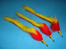 FLY FISHING FLIES - Red/Yellow BARRY'S PIKE FLY size #3/0 (3 pcs.) 