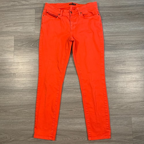 Eileen Fisher Jeans Womens Size 4 Bright Red Stretch Tapered Fit Low Rise - Picture 1 of 12
