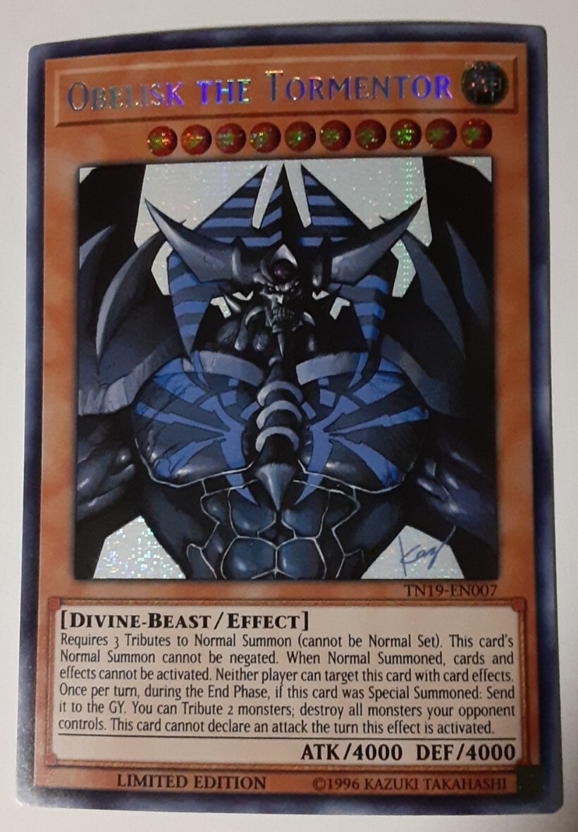 Yu-Gi-Oh! TCG Obelisk the Tormentor (alternate art) 2019 Gold