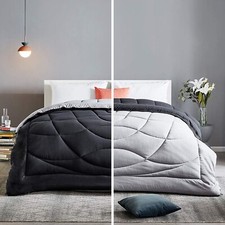 SLEEP ZONE King Size Comforter Duvet Insert, Down Alternative Reversible Comf...
