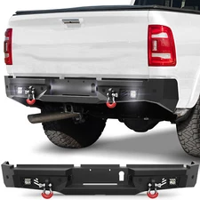For 2019 2020-2024 Dodge Ram 2500/3500 Rear Bumper With LED Lights& Sensor Holes