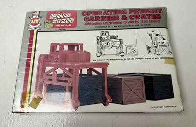 HO Scale AHM, Operating Freight Carrier & Crates Kit, #11010 Vintage BN Sealed