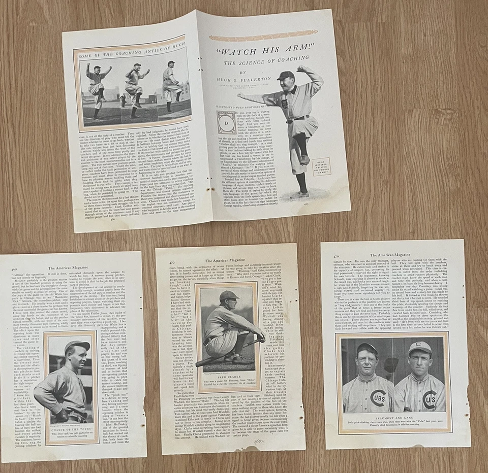 1911 HUGHIE JENNINGS “WATCH HIS ARMS” PUBLICATION 10 LOOSE PAGES EXTREMELY RARE  - Image 3 of 4