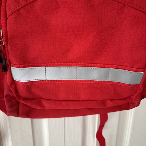 Red High Sierra Backpack, Padded Shoulder reflective, Straps,pocket,Water 17x14 - Picture 3 of 12