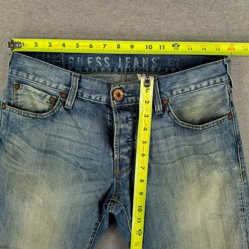 Vintage GUESS Jeans 31 Waist Jorts Cut Off Asymmetrical Button Fly 90s Faded - Picture 12 of 14