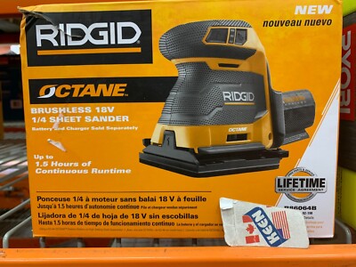 RIDGID CANADA 18V Cordless Brushless 3-Speed 1/4 Sheet Sander