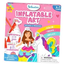  Inflatable Art for Kids - 3D Unicorns & Princesses, Preschool Craft Kits, Fun 