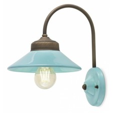 Vintage Retro Ceramic Wall Sconce Light Blue 1 Light FLR-78