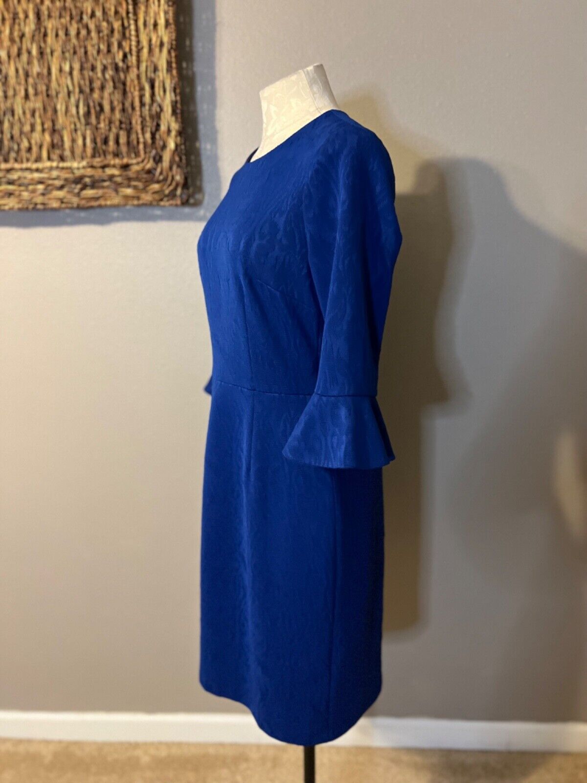 Donna Morgan Dress 8 Blue 3/4 Long Sleeve Career … - image 3