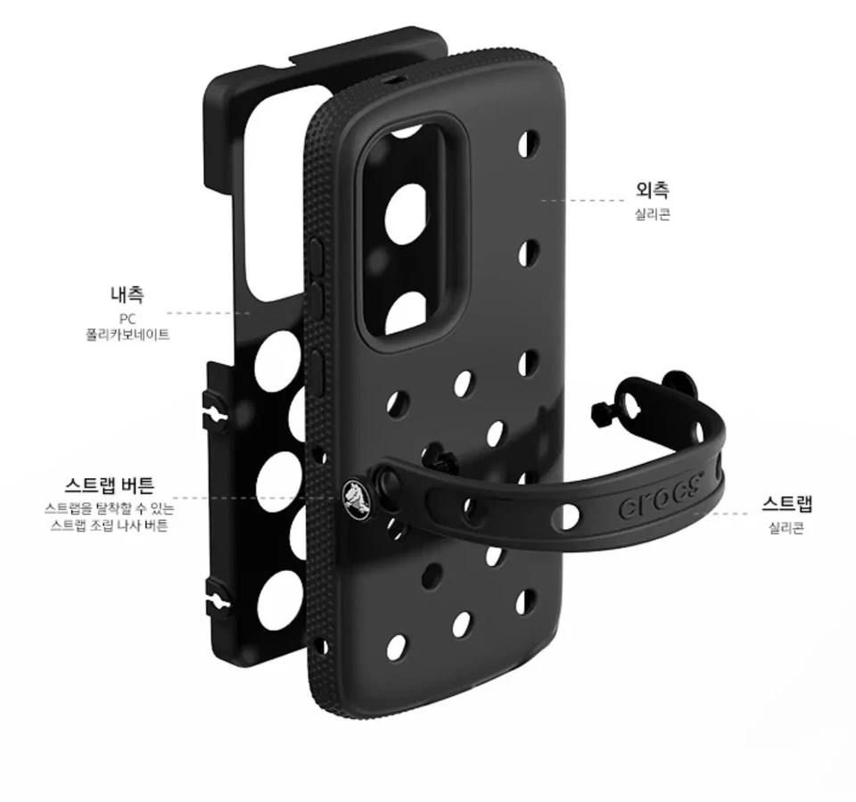 Capa preta com berloques Jibbitz SAMSUNG Galaxy S25 Series x Crocs Bon - Imagem 3 de 4