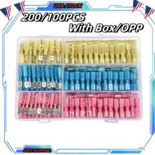 220/100x Waterproof Heat Shrink Spade Wire Connectors Electrical Crimp Terminals