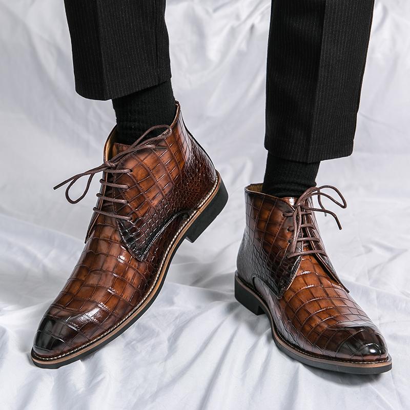 SAOLA Scarpe alte uomo eleganti formali modello alligatore inglese abito da lavoro business