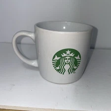 Starbucks Coffee/ Espresso Mermaid Logo 7.8 Oz Cup Mug Classic White WGreen Logo