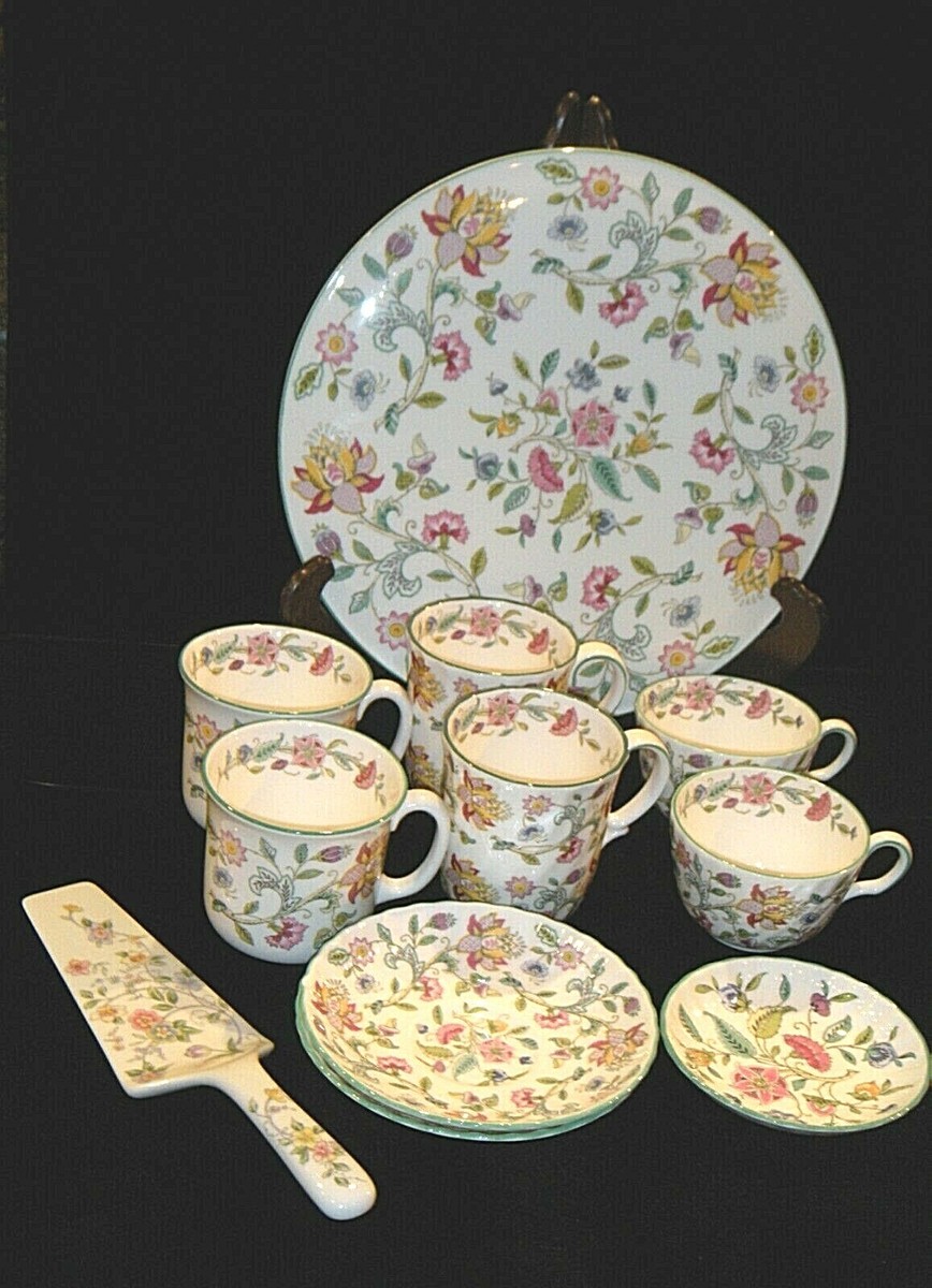 Minton Bone China 'Haddon Hall' Cake Plate, Cups & Mugs, etc. from