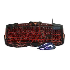 Backlit Crack Gaming Keyboard 3 Color LED Mechanical Feel 19 Keys
