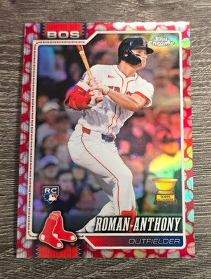 Topps Chrome 2026 Roman Anthony Rookie Baseball Seems #225 Red Sox Baseball Card