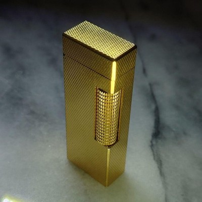 Vintage Dunhill Rolla Gasfeuerzeug Gold Barley funktionstüchtig