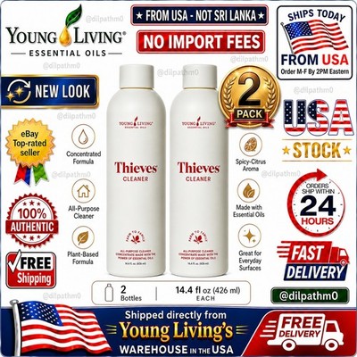 2 Pack Young Living Thieves Household Cleaner 14.4 fl oz  Plant Based New Sealed