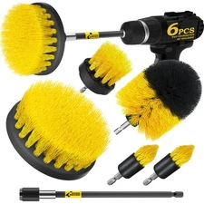 6Pack Drill Brush Power Scrubber Cleaning Brush Extended Long Attachment Set ...