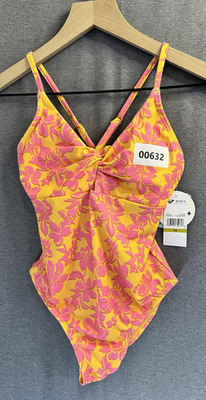 632 ROXY Girl's Size 14 Orange/Pink One Piece Swimsuit Golden Rays