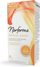 Feminine Deodorant Suppositories Long Lasting Odor Control Tropical Splash, 12 C