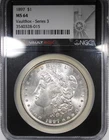 1897 Morgan Dollar NGC MS64 Mostly White Better Date $1