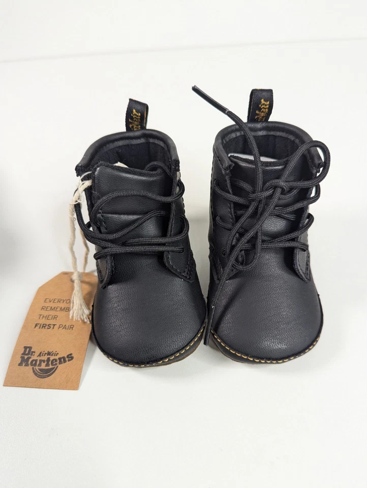 Dr. Martens 1460 Bebé Cuna Zapatos Botas Botines Negro Talla 3 NUEVO Doc Marten Foto 2 de 4