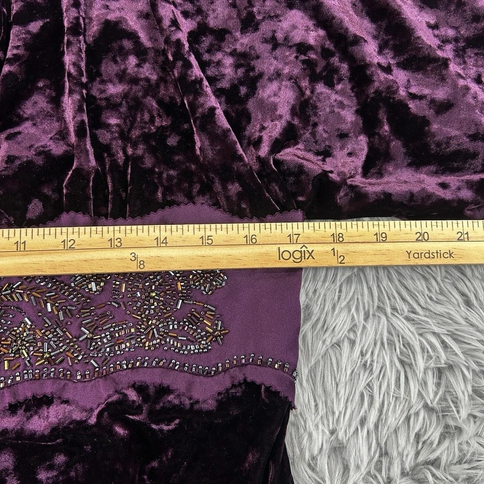 Vestido Muse para mujer 14 ciruela terciopelo hadas grunge caprichoso seda cuentas vacaciones Foto 3 de 4