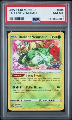 2022 POKEMON GO #004 RADIANT VENUSAUR PSA 8