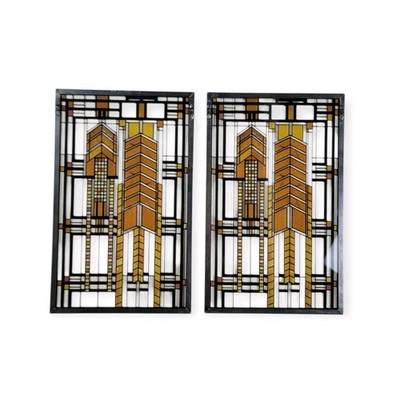 Frank Lloyd Wright Autumn Sumac Stained Glass 10'' by 6.5'' suncatcher