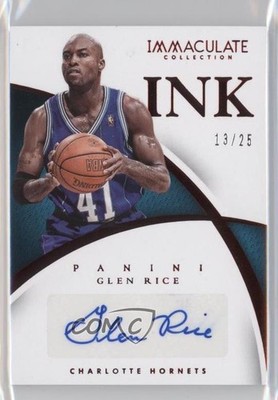 2014-15 Panini Immaculate INK Red 13/25 Glen Rice #41 Auto f5n