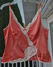 VTG Vassarette Camisole Size 34 Antron Nylon Lace Trim Copper Coquette Fairy