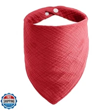 BlissBud Pet's Cotton Bandanas with Adustable Button for Medium Dog Solid Col