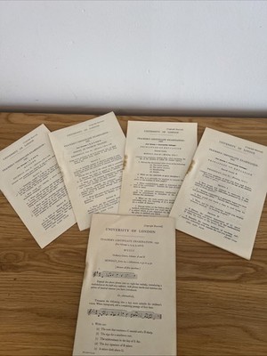 University of London Lehrer Prüfungsarbeiten 1931 x 5 verschiedene Fächer