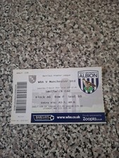 MATCH TICKET PREMIER LEAGUE WEST BROM V MAN UTD 8th mar 2014