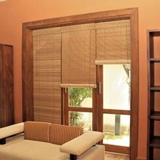 Natural Wooden Bamboo Roller Blind for Window Door Light Sunshade Curtain Divide
