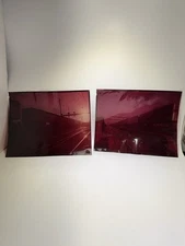 Two 1960, 1970 Color 8" by 10" film negative, Rail Cars Train Railroad Piggyback