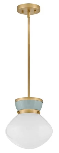 Lark 83607 Lucy 10"W Mini Pendant - Lacquered Brass / Seafoam - Picture 2 of 7