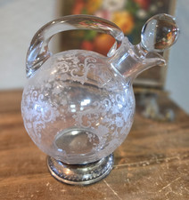Chantilly by Cambridge Decanter With Sterling Silver Base, Stamped