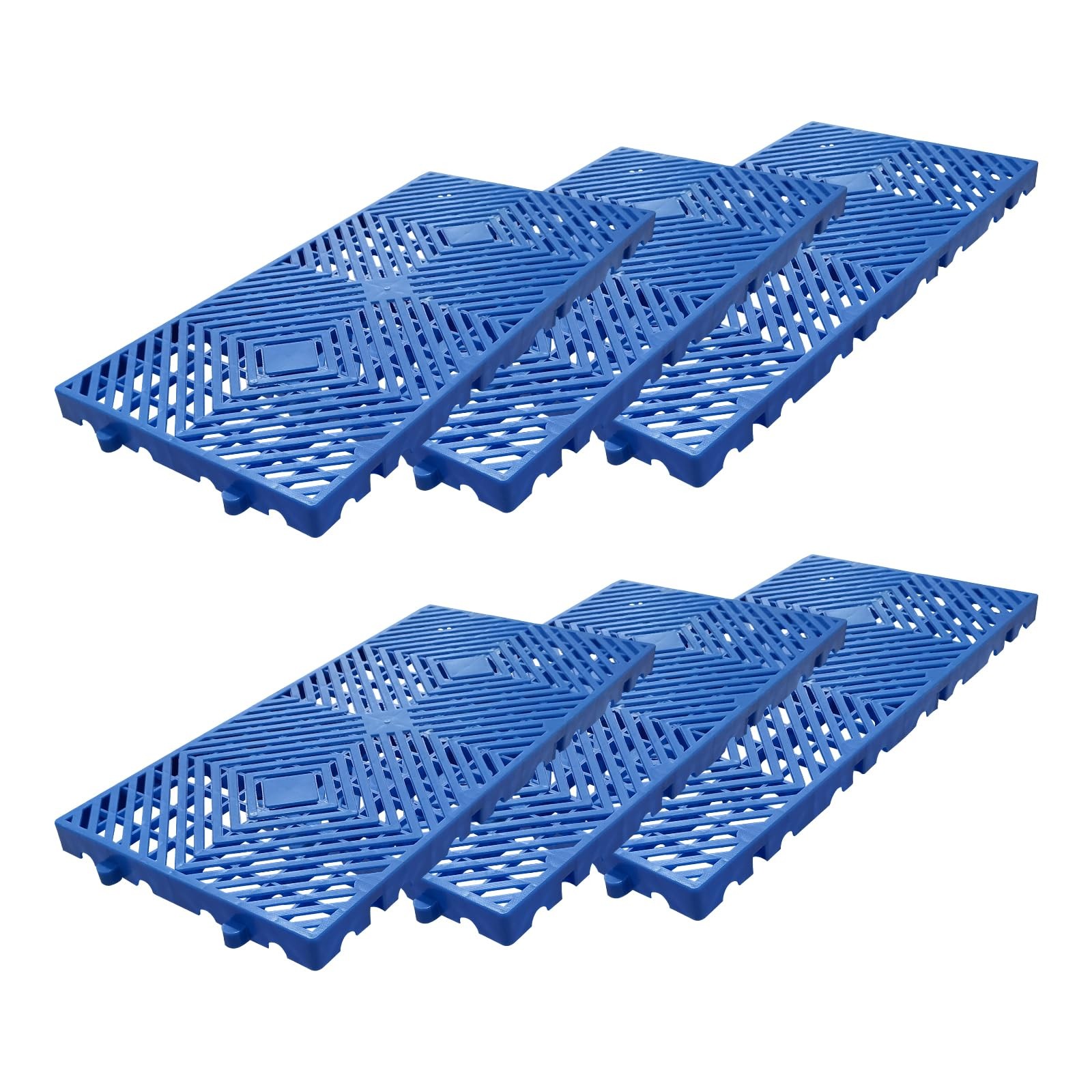 6 Pack Interlocking Plastic Pallets 11.8"x23.6", Waterproof Drainage Floor Tiles