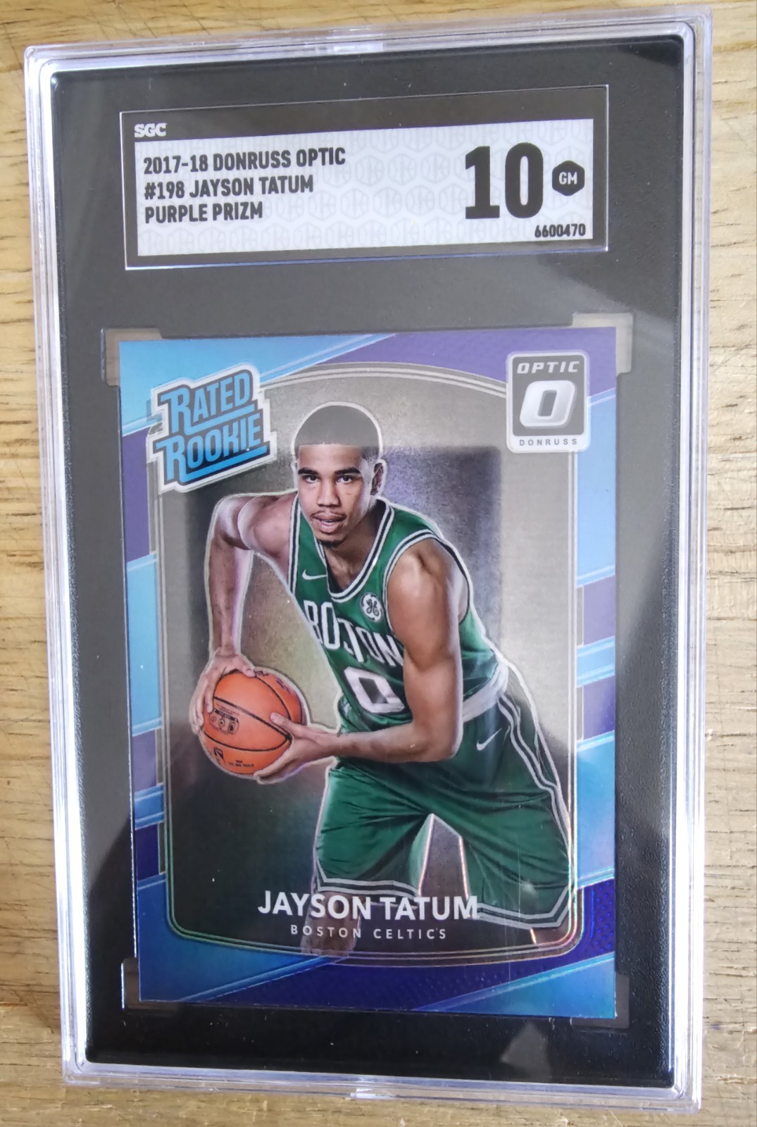 2017-18 Panini Donruss Optic - Rated Rookie Jayson Tatum #198 Purple Prizm (RC)