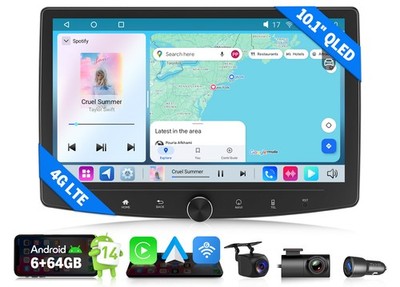 10,1'' Android 14 8-Kern Autoradio 2DIN Navi Radio CarPlay kabellos Touchscreen